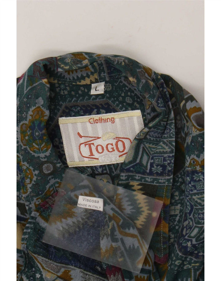 Camisa masculina Togo grande multicolorida patchwork viscose