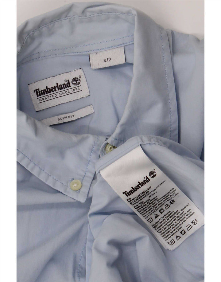 Camisa masculina Timberland Slim Fit pequena azul algodão