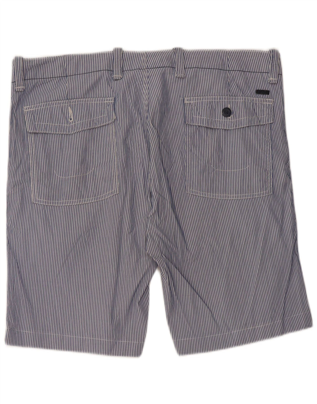 Shorts chino masculino ELLESSE IT 56 3XL W40 algodão listrado azul