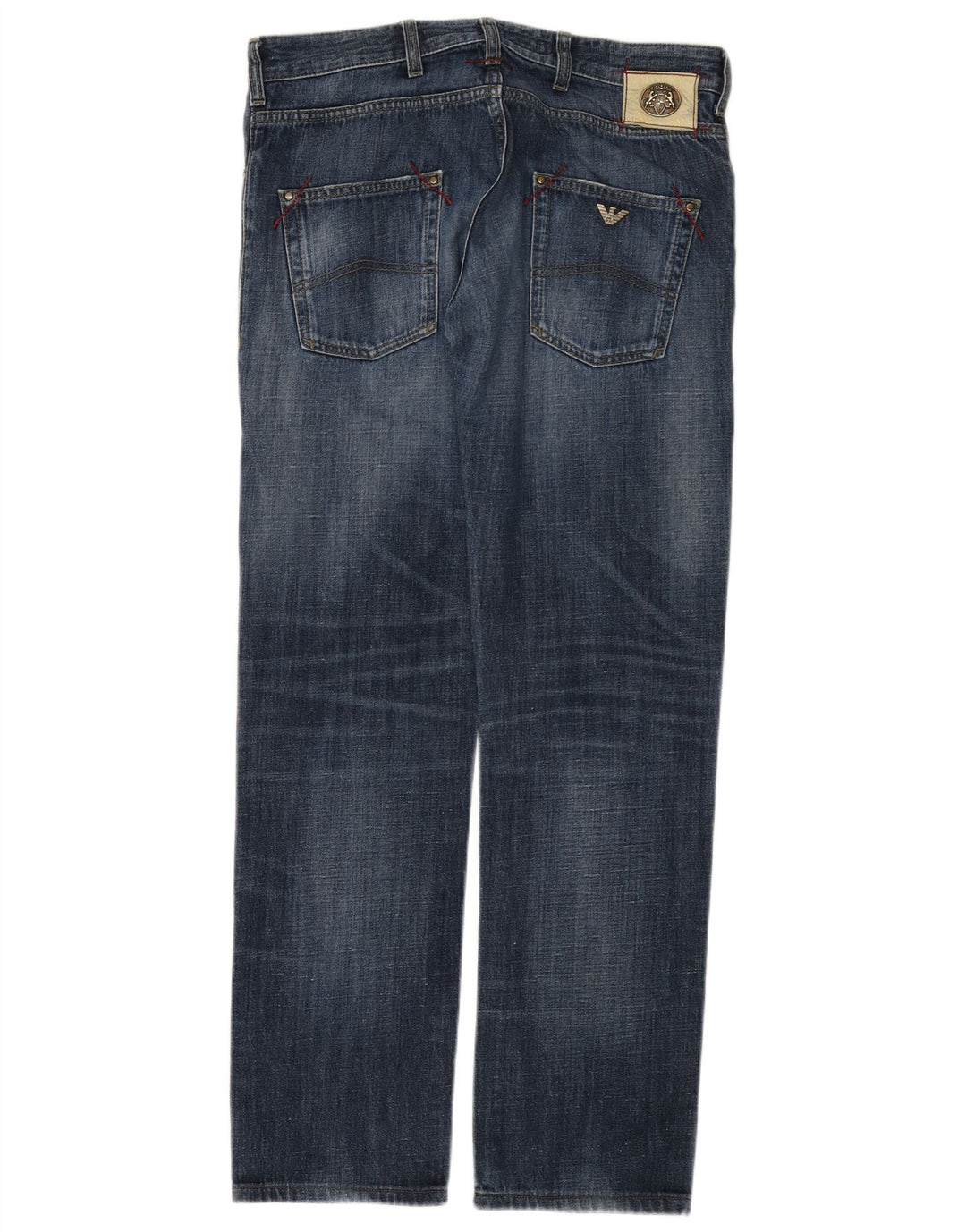 Armani Jeans Masculino Regular Straight Jeans W33 L34 Azul Marinho Algodão