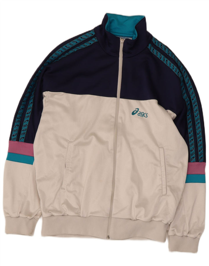 Asics Masculino Graphic Tracksuit Top Jacket IT 54 XL Azul marinho Colourblock