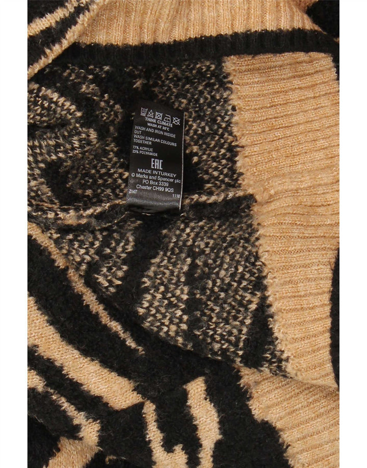 Suéter feminino Marks & Spencer com gola canoa Reino Unido 10 pequeno preto
