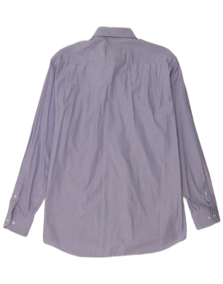 Camisa masculina Hugo Boss de algodão listrado azul médio