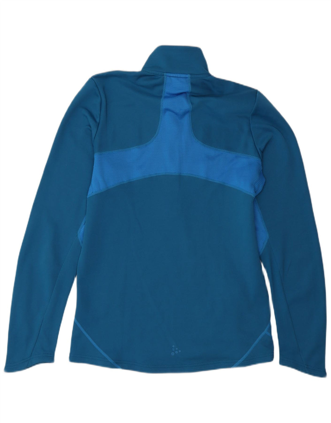 Pulôver vintage masculino com zíper e gola em bloco colorido azul médio