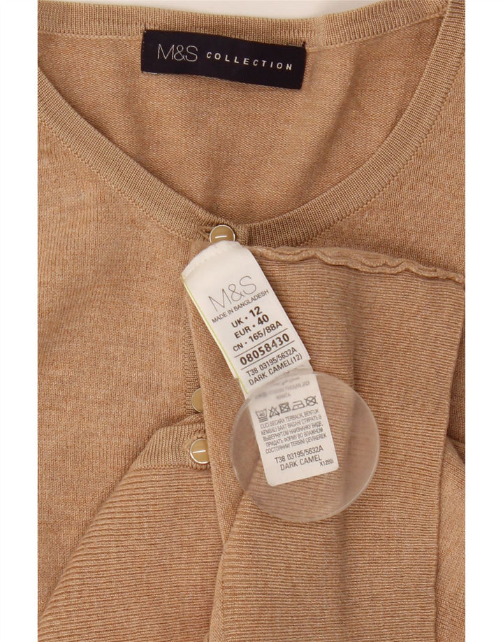 Suéter cardigã feminino Marks & Spencer Reino Unido 12 viscose bege médio