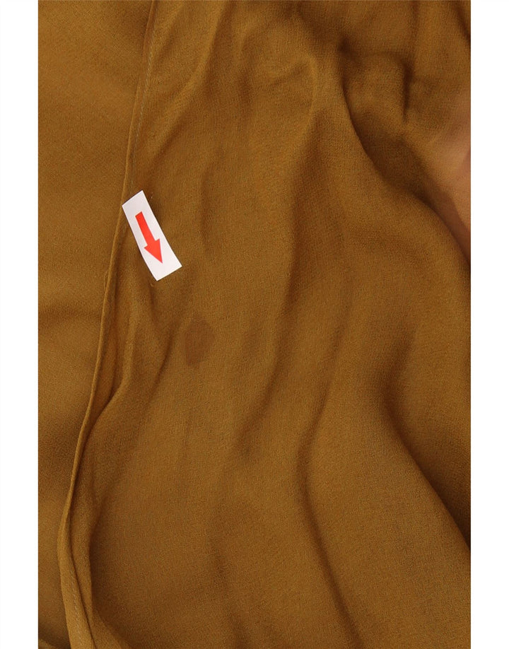 Blusa feminina VINTAGE de manga comprida UK 14 poliamida marrom médio