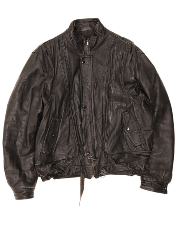 Jaqueta de couro masculina vintage UK 42 XL vermelha