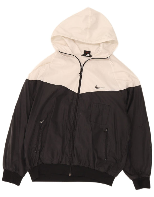 Jaqueta bomber com capuz masculina Nike Loose Fit UK 39/41 médio preto colorblock