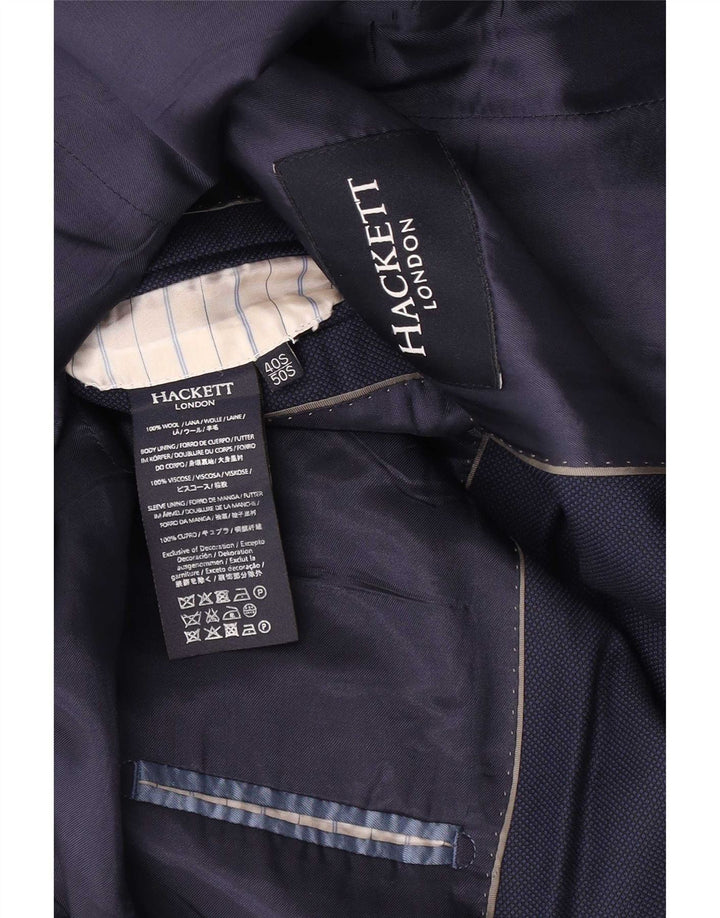 Jaqueta blazer masculina Hackett com 2 botões Reino Unido 40 grande lã azul marinho