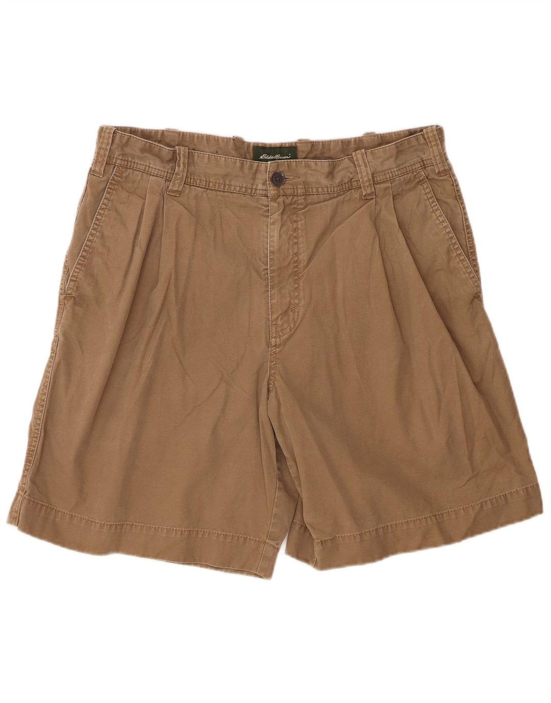 Eddie Bauer Mens Pegged Chino Shorts W36 Grande Algodão Marrom