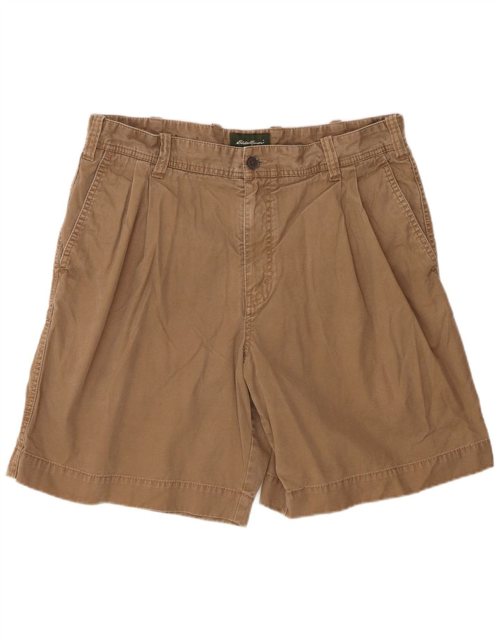 Eddie Bauer Mens Pegged Chino Shorts W36 Grande Algodão Marrom