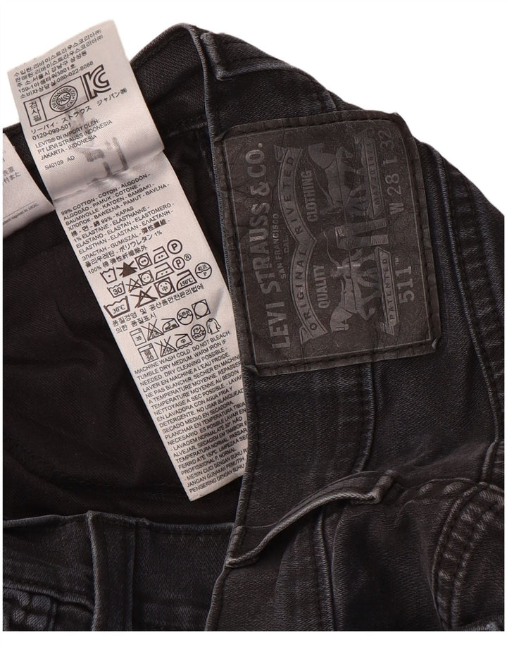 Calça jeans feminina Levi's 511 Slim W28 L32 cinza algodão