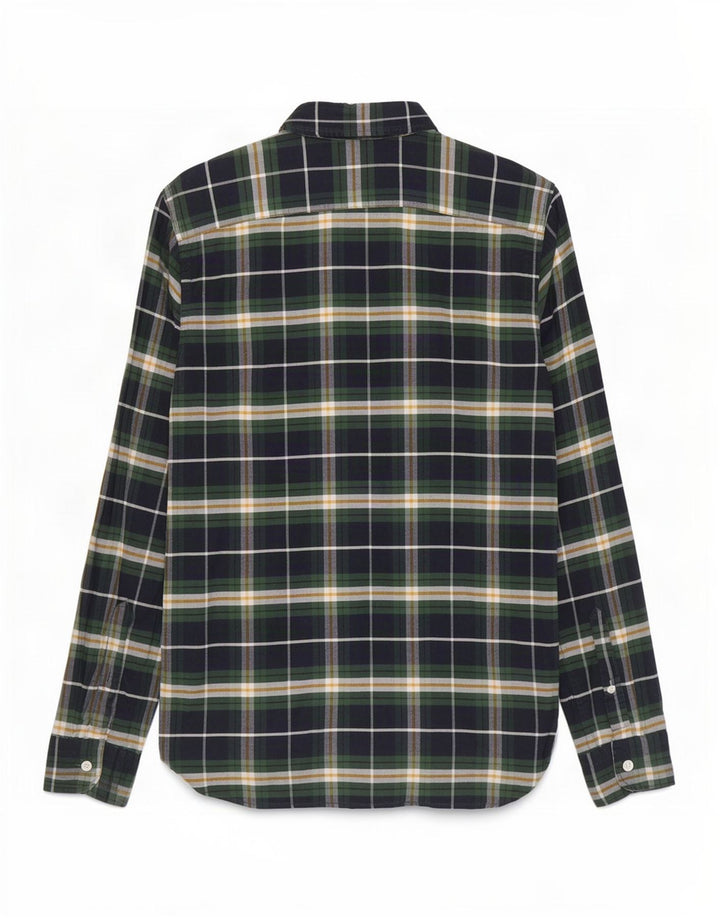Camisa masculina de flanela Levi's de algodão xadrez verde médio