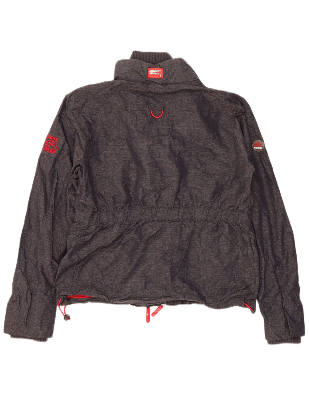 Jaqueta corta-vento feminina SUPERDRY UK 18 XL poliéster cinza