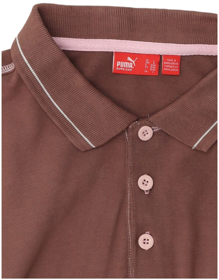 Camisa polo masculina Puma grande algodão marrom