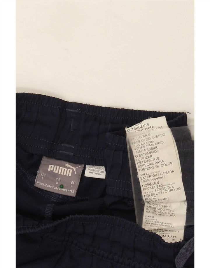 Shorts esportivos masculinos Puma Bermuda grande poliéster azul marinho