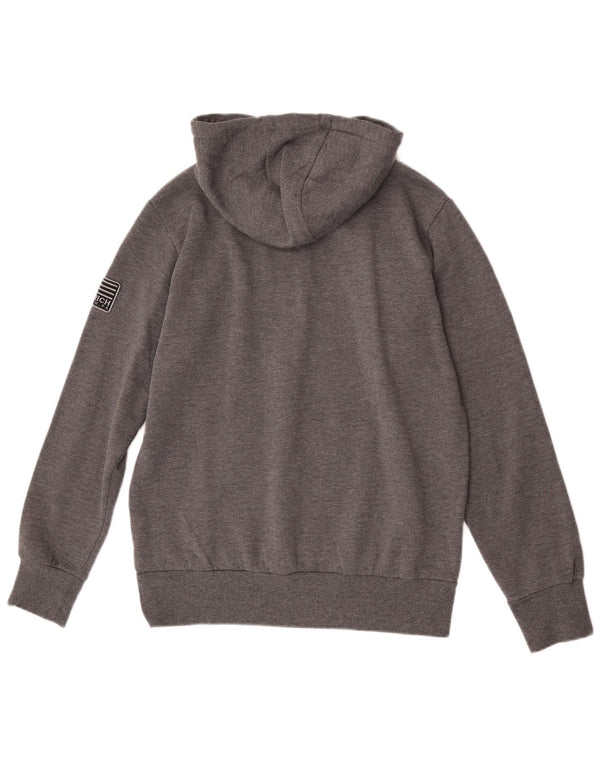 Woolrich feminino Penn-Rich gráfico moletom com capuz grande algodão cinza