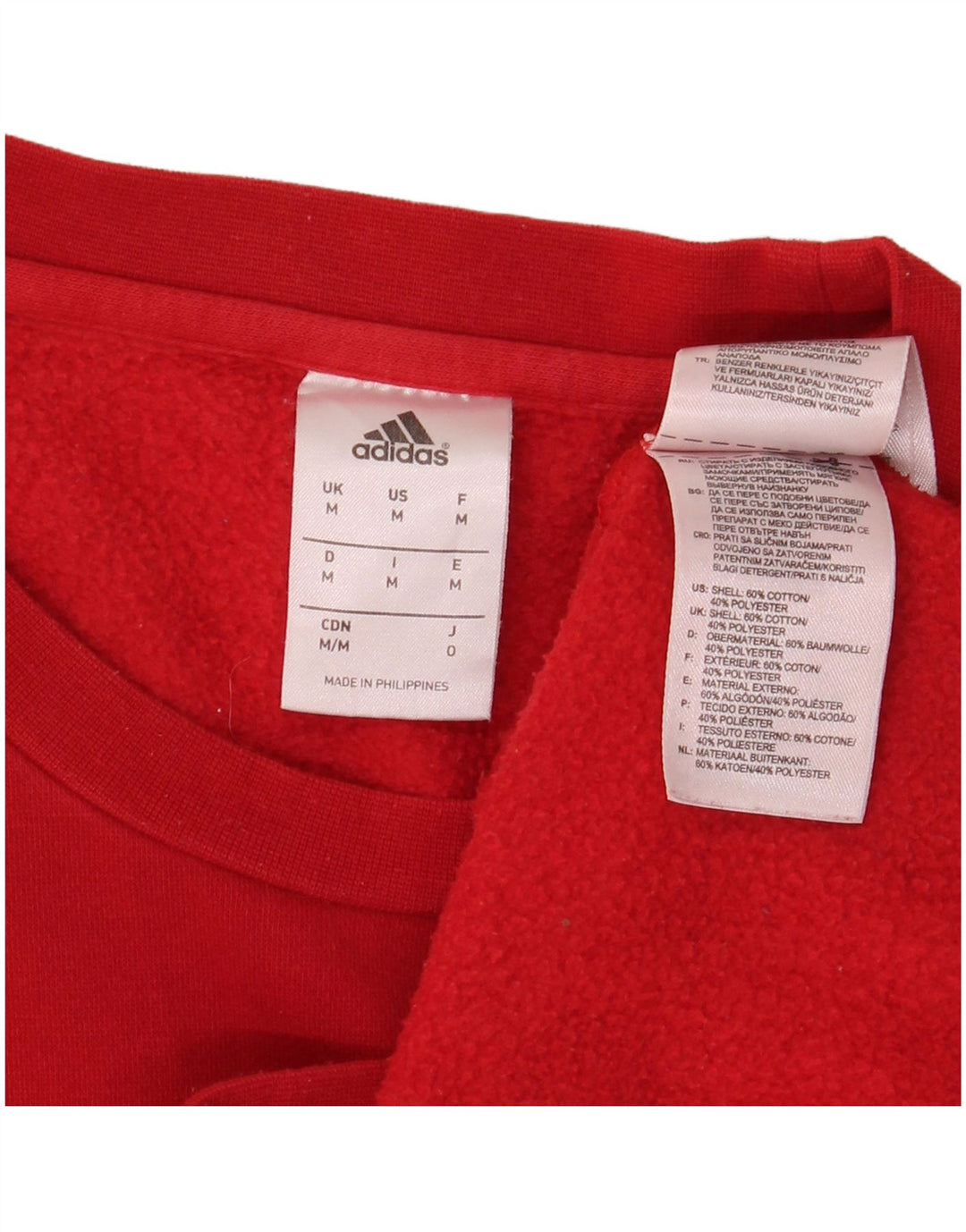 ADIDAS Mens Moletom Jumper Médio Algodão Vermelho