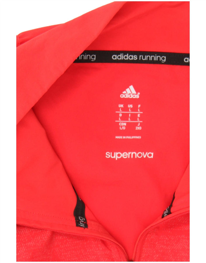 ADIDAS Mens Supernova Zip Neck Pullover Treino Top Grande Vermelho