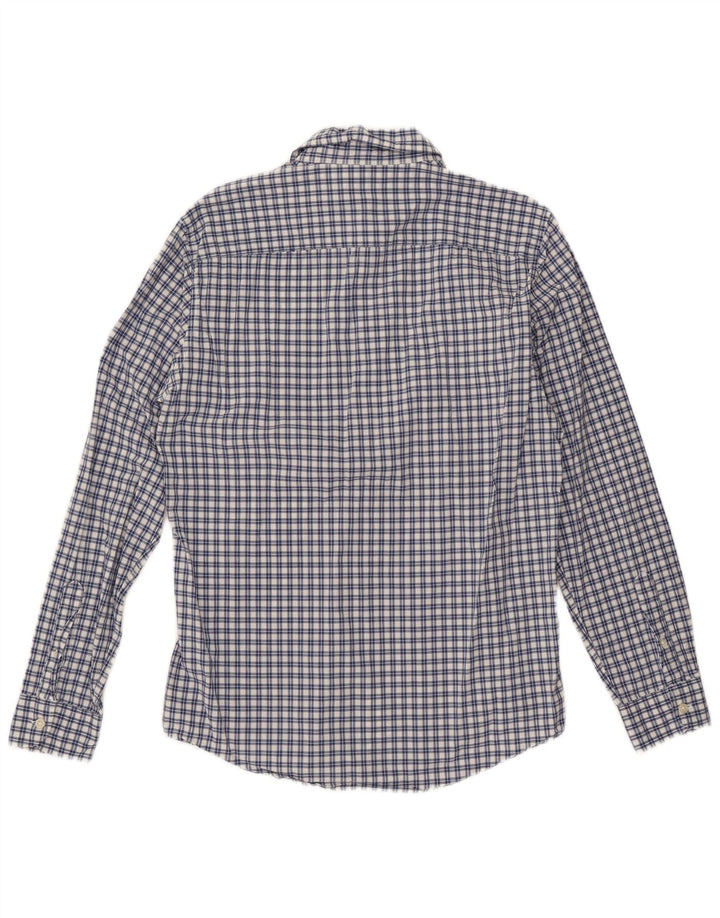 Camisa masculina slim BENETTON grande algodão xadrez azul