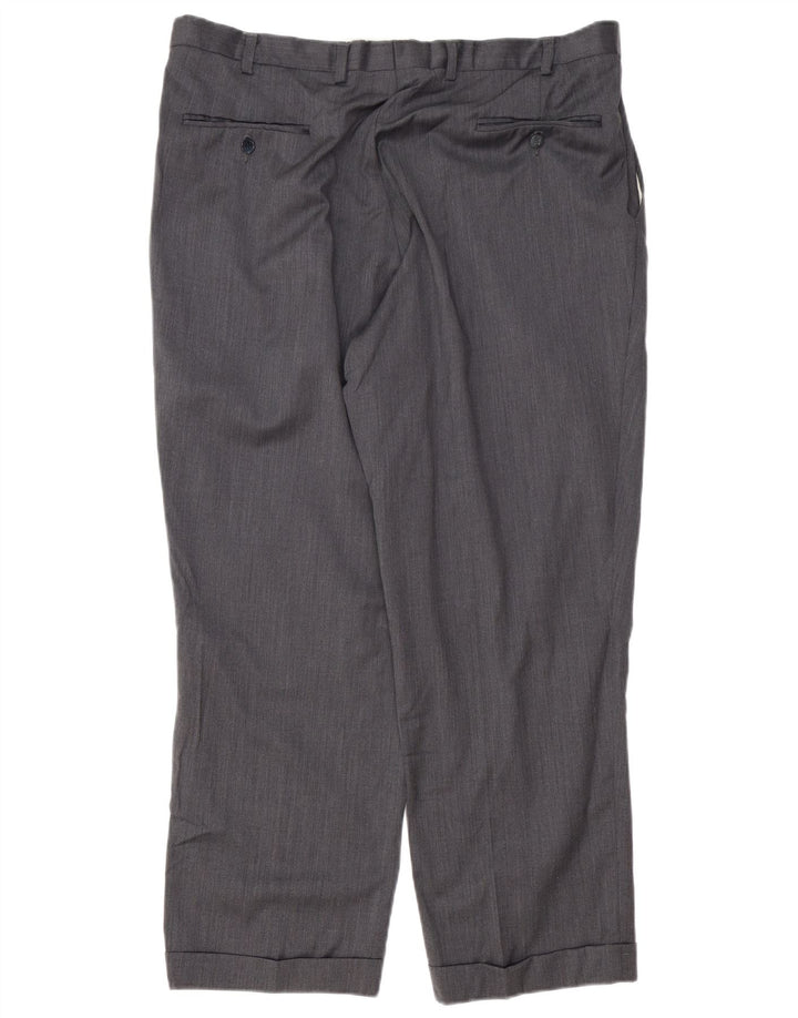 Calça masculina IZOD Pegged Suit W38 L29 Lã Cinza