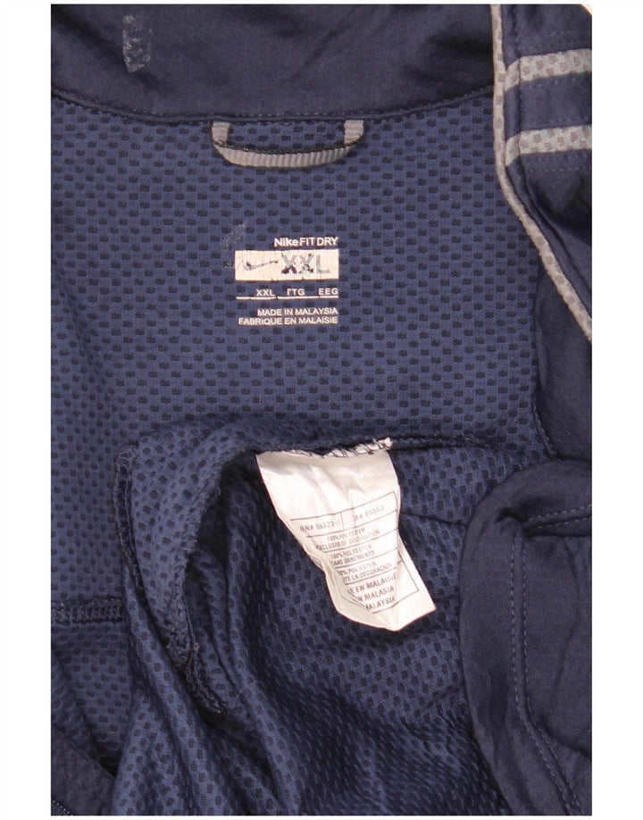 NIKE Mens Treino Top Jacket 2XL Azul Marinho Listrado Poliéster