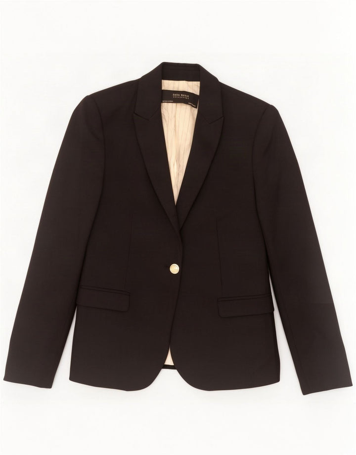 Jaqueta blazer feminina Zara com 1 botão Reino Unido 10 pequena preta
