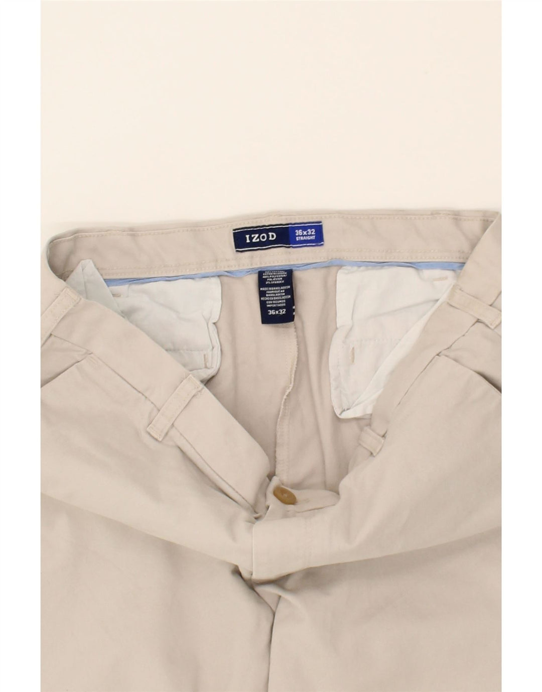 IZOD Mens Straight Chino Trousers W36 L32 Beige Cotton Vintage Izod and Second-Hand Izod from Messina Hembry 