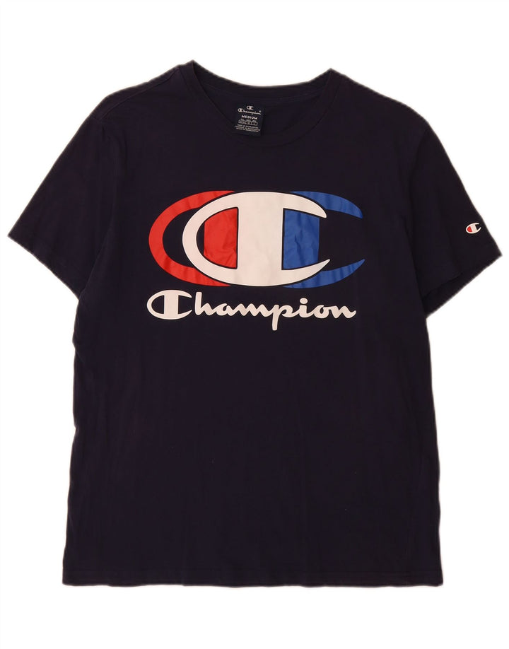 Camiseta gráfica masculina Champion Top Médio Azul Marinho
