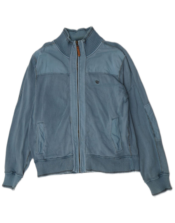 Fato de treino masculino Fat Face Top Jacket grande algodão azul