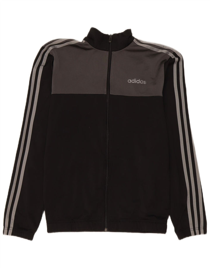 Adidas Mens Tracksuit Top Jacket UK 36/38 Pequeno Preto Colorblock Poliéster