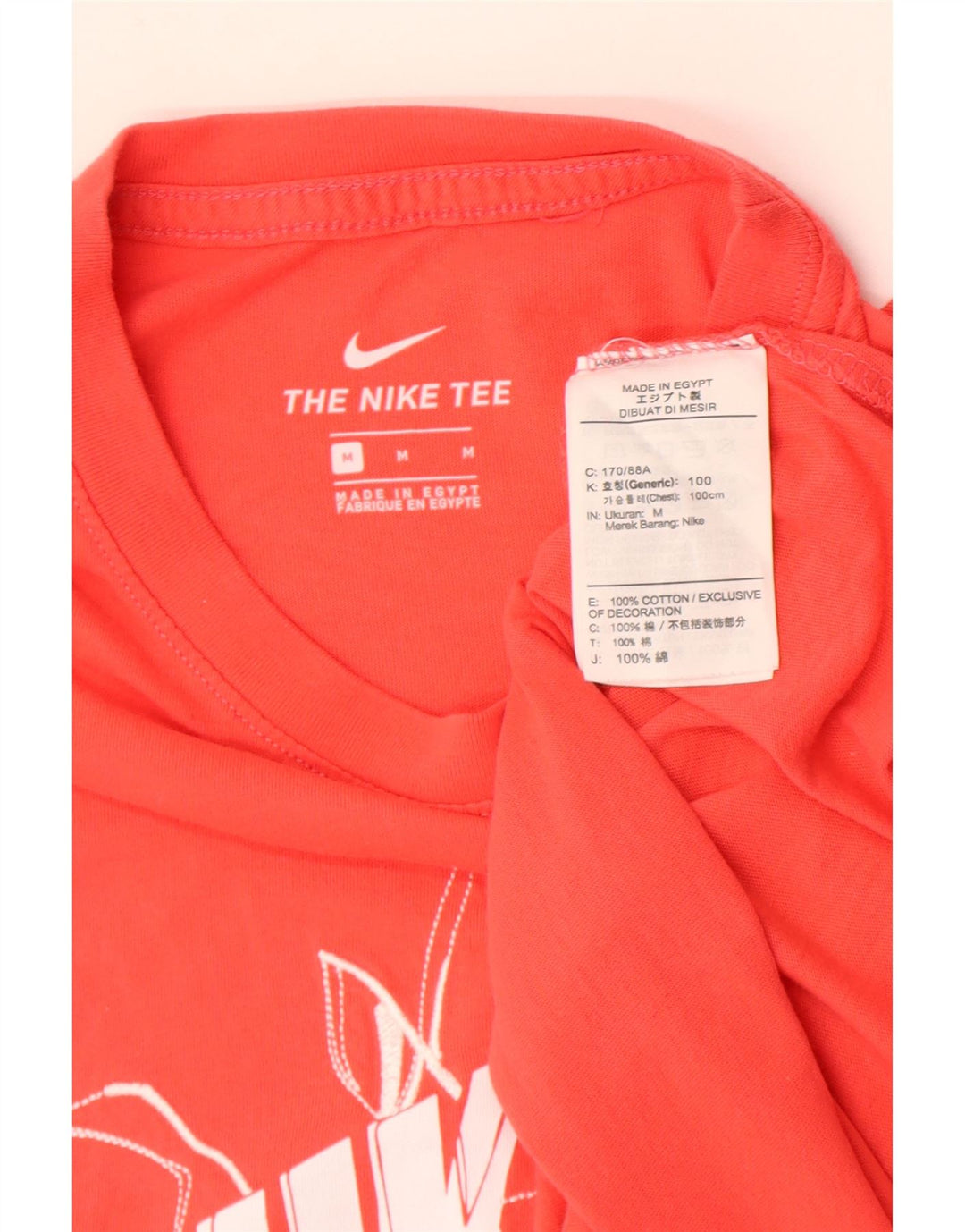 Camiseta Nike masculina gráfica Top médio algodão laranja