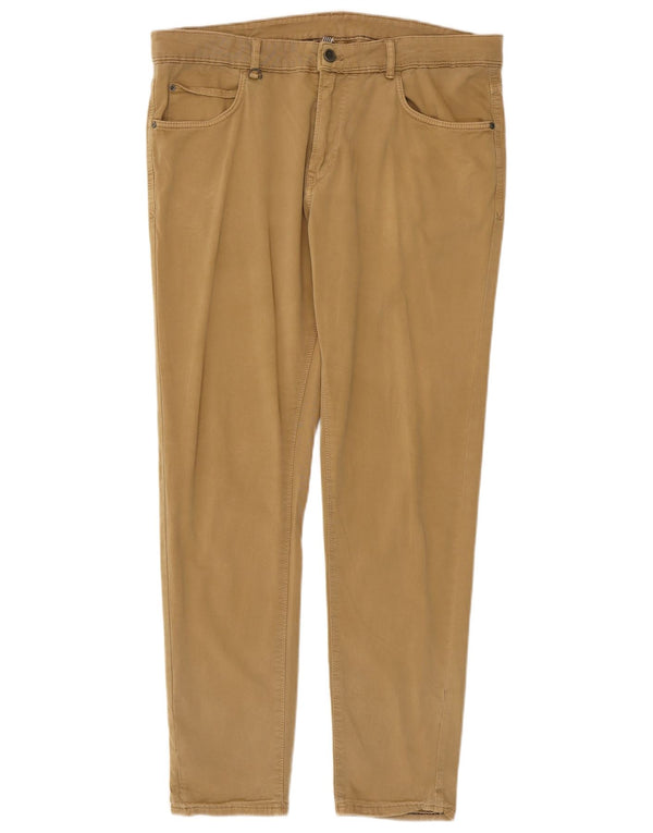 Zara Mens Slim Calça Casual EU 44 Grande W34 L30 Bege