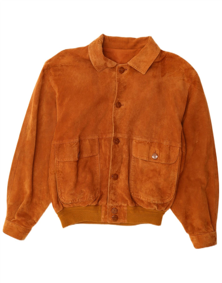 Jaqueta bomber masculina VINTAGE de camurça IT 52 XL couro bege