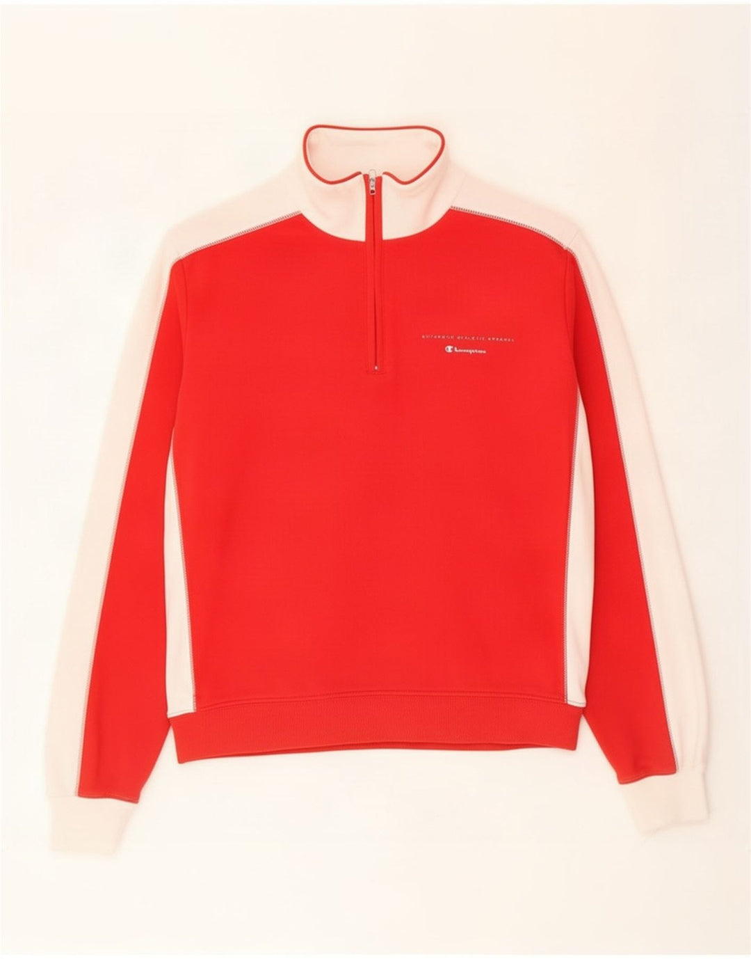 Suéter masculino Champion com zíper e gola em bloco vermelho médio