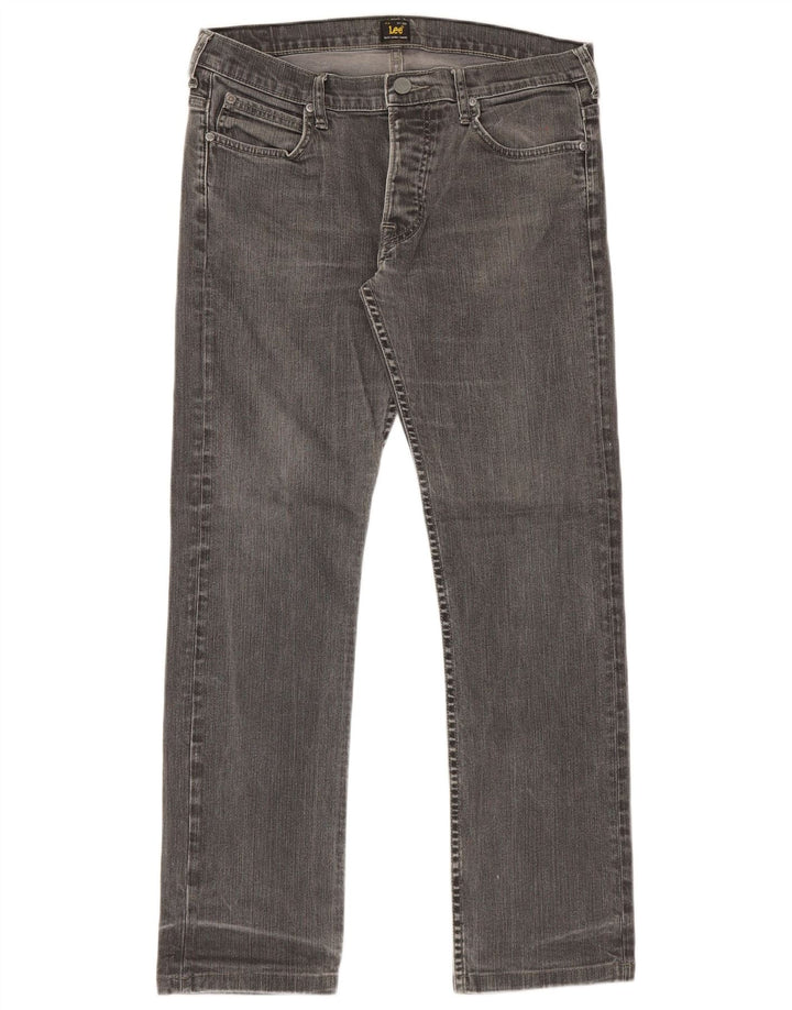 Lee Mens Powell Straight Jeans W34 L30 Algodão Cinza