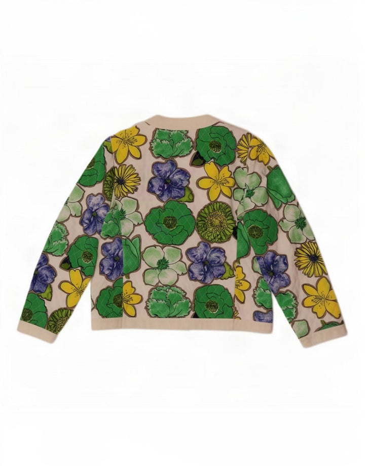 Jaqueta blazer feminina vintage de 6 botões IT 42 floral multicolorido médio