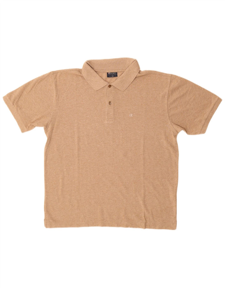 Camisa polo masculina Champion grande algodão bege