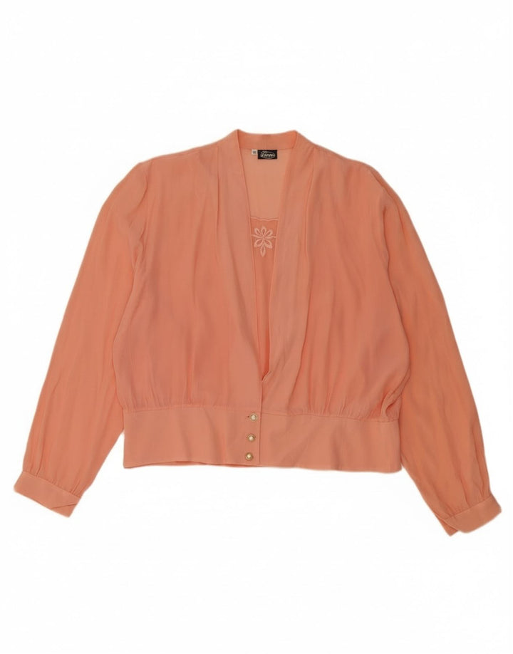 Cardigan feminino vintage top IT 50 XL acetato rosa