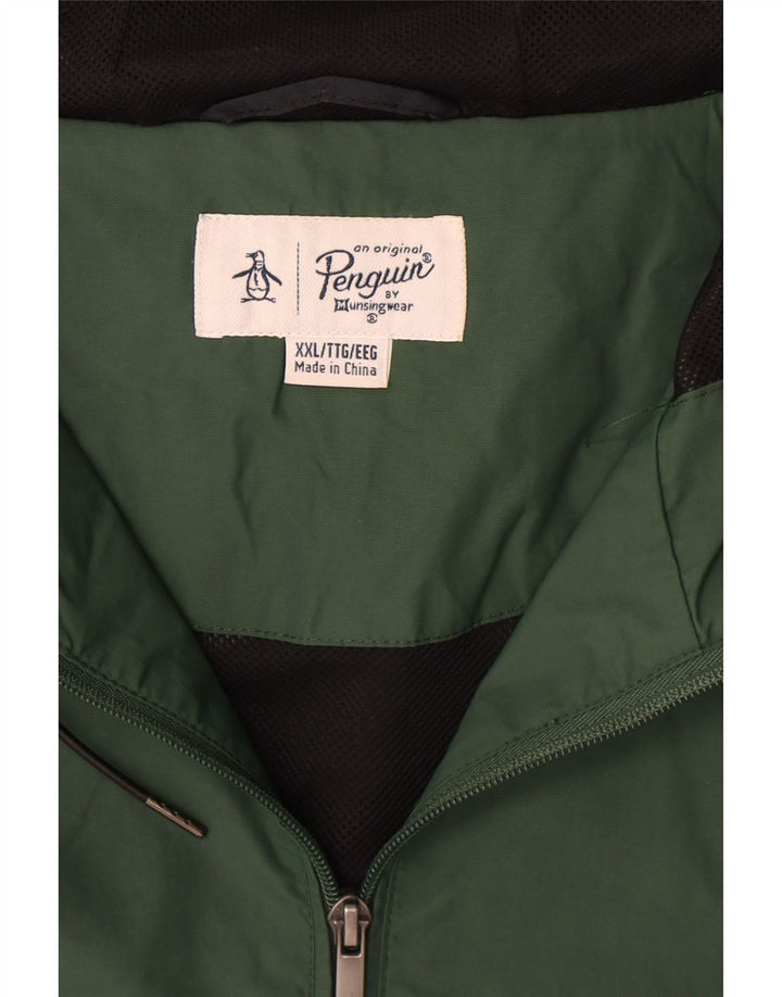 Jaqueta de chuva masculina com capuz Penguin UK 44 2XL poliamida verde