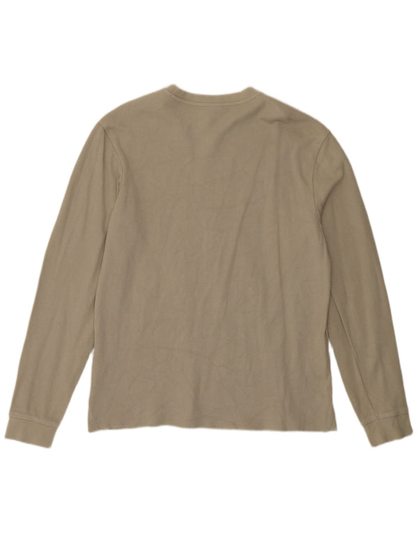 Zara Top masculino manga longa algodão bege médio