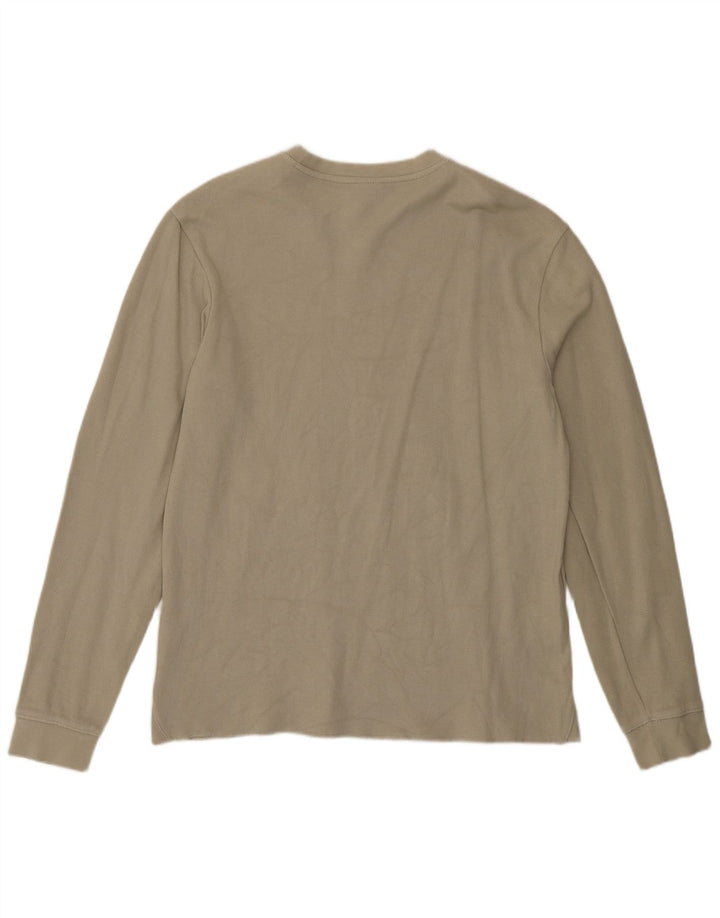 Zara Top masculino manga longa algodão bege médio