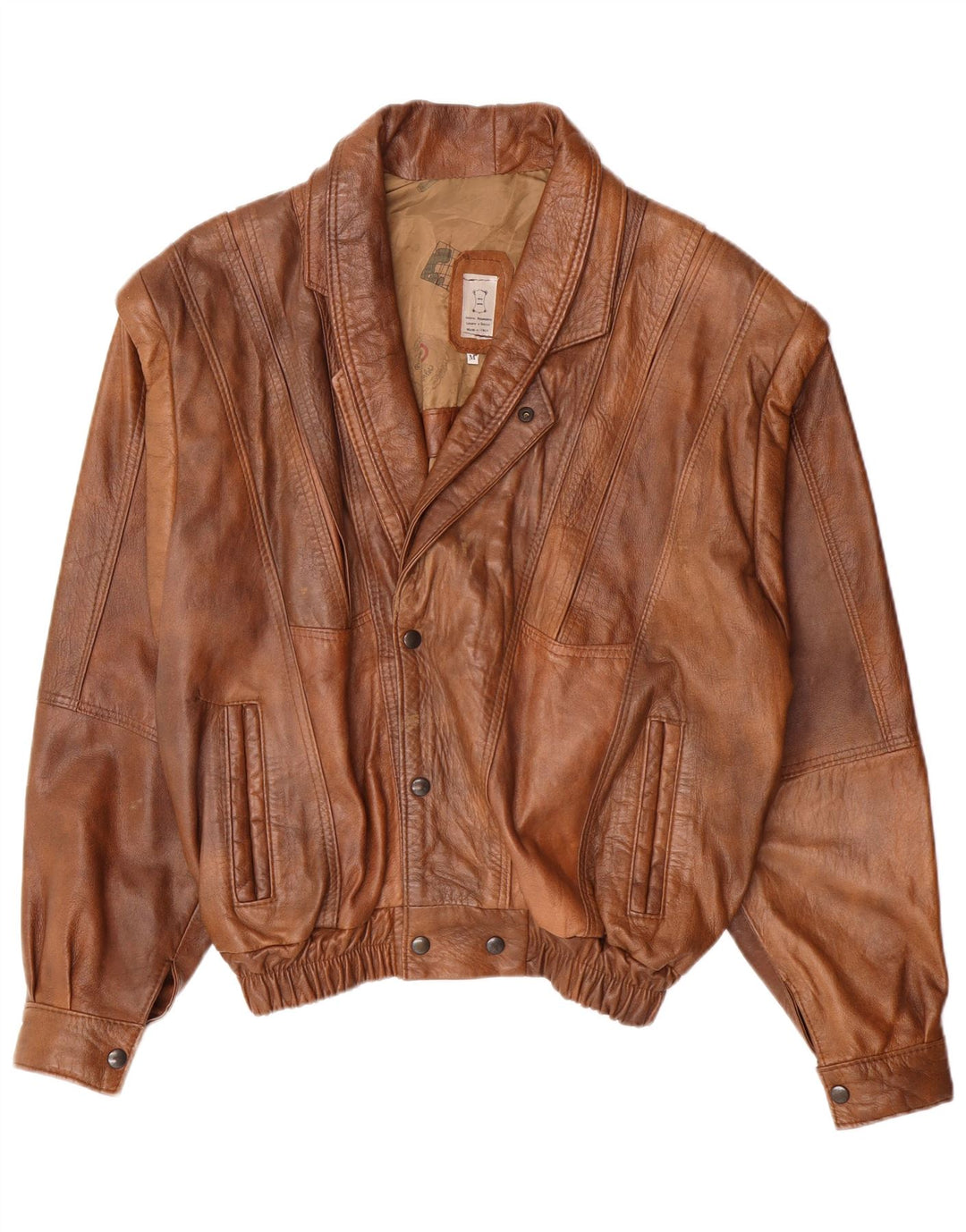 Jaqueta de couro masculina vintage UK 38 couro marrom médio