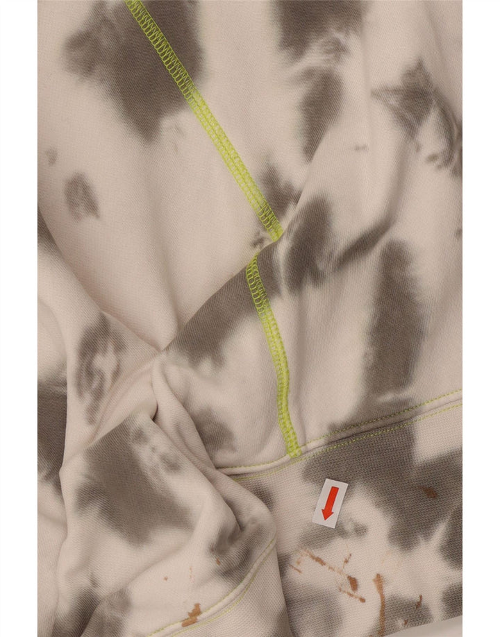 NIKE Womens Crop Sweatshirt Jumper UK 12 Medium Off White Tie Dye