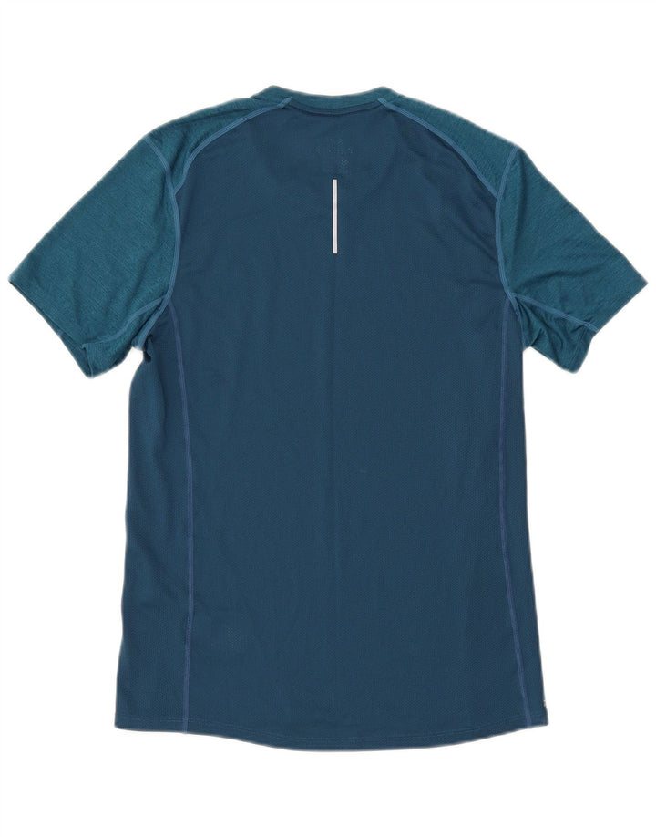 Camiseta masculina Nike Dri Fit Top pequeno azul colorblock poliéster