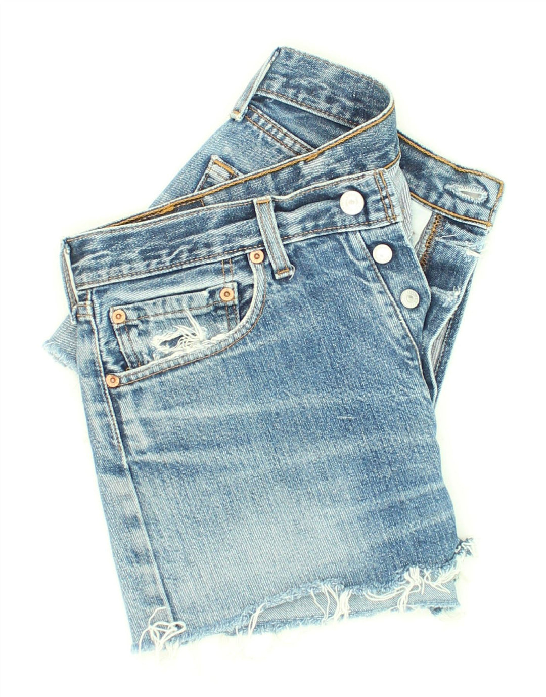 Shorts jeans feminino vintage LEVI'S W31 algodão azul médio