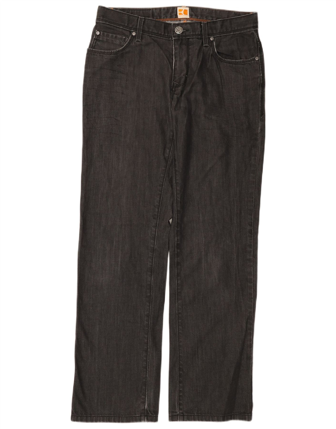 Jeans retos femininos HUGO BOSS W33 L32 algodão cinza