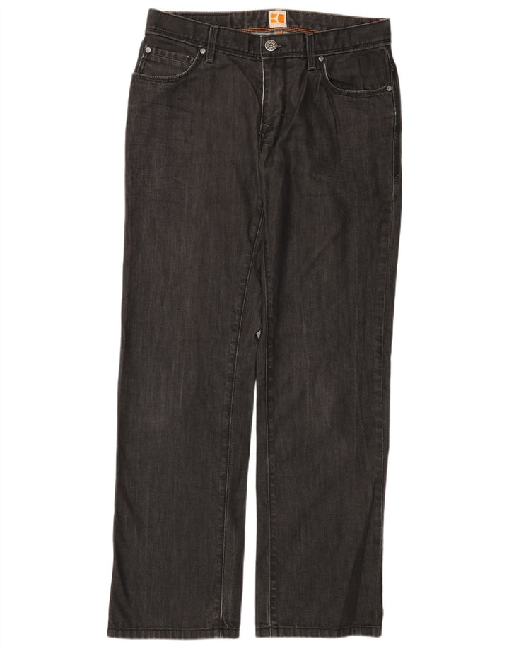 Jeans retos femininos HUGO BOSS W33 L32 algodão cinza