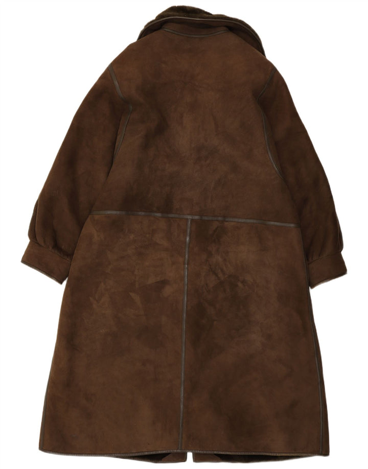 Casaco feminino vintage shearling shearling IT 50 XL marrom shearling