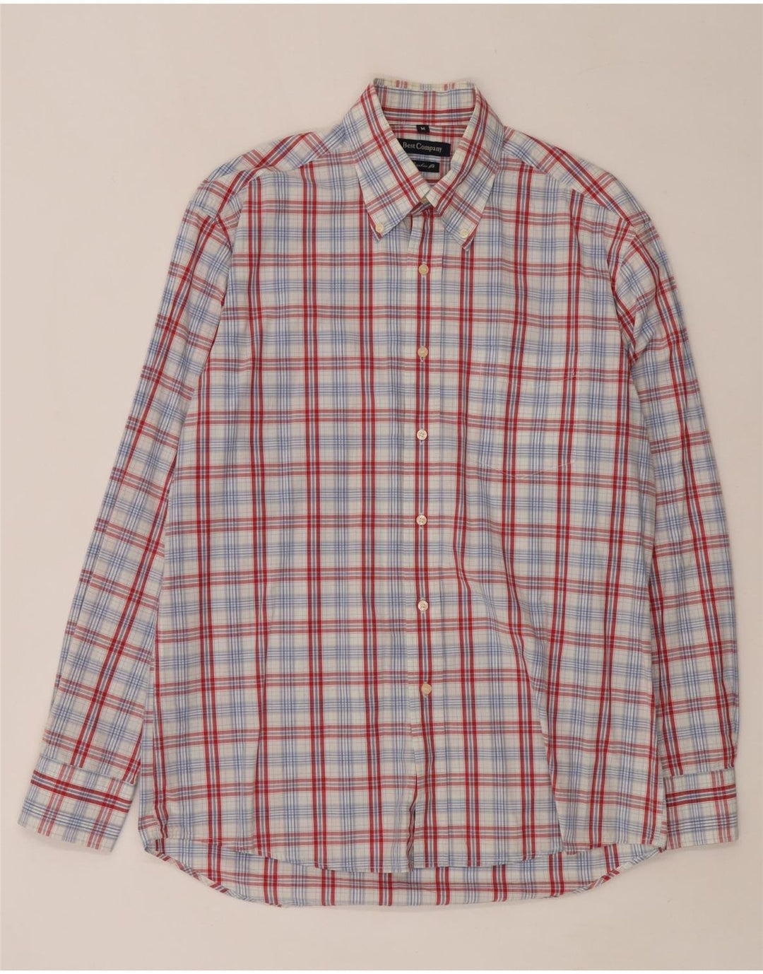 Camisa masculina de ajuste regular BEST COMPANY xadrez vermelho médio